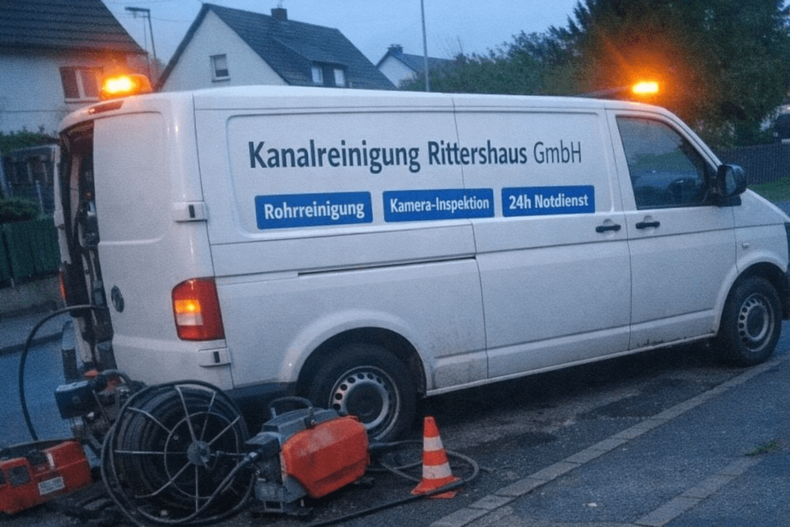 Lokales Servicefahrzeug im Einsatz für schnelle Hilfe in der Nachbarschaft